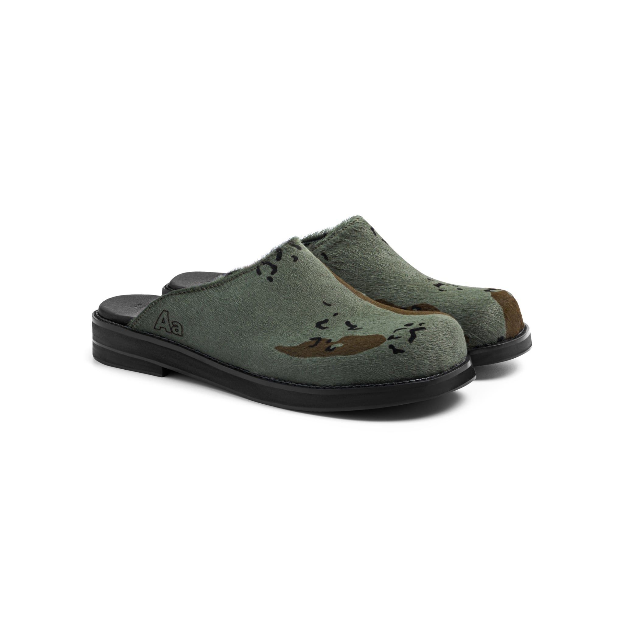 AA CLOG FUR LEATHER // CAMO 