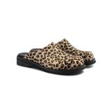  AA CLOG FUR LEATHER // LEOPARD 