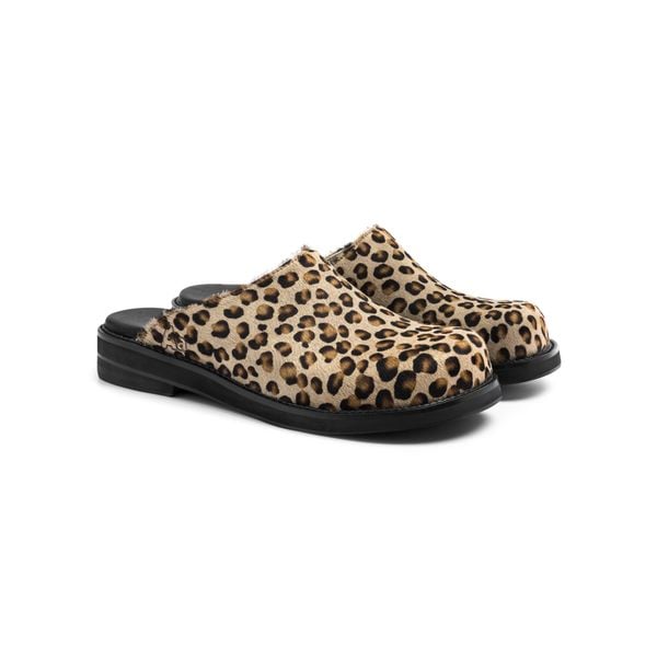  AA CLOG FUR LEATHER // LEOPARD 