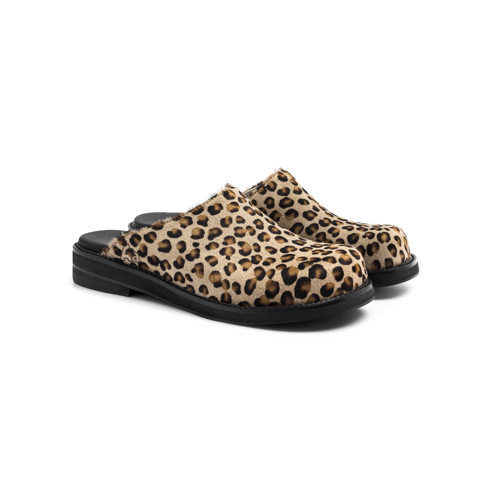  AA CLOG FUR LEATHER // LEOPARD 