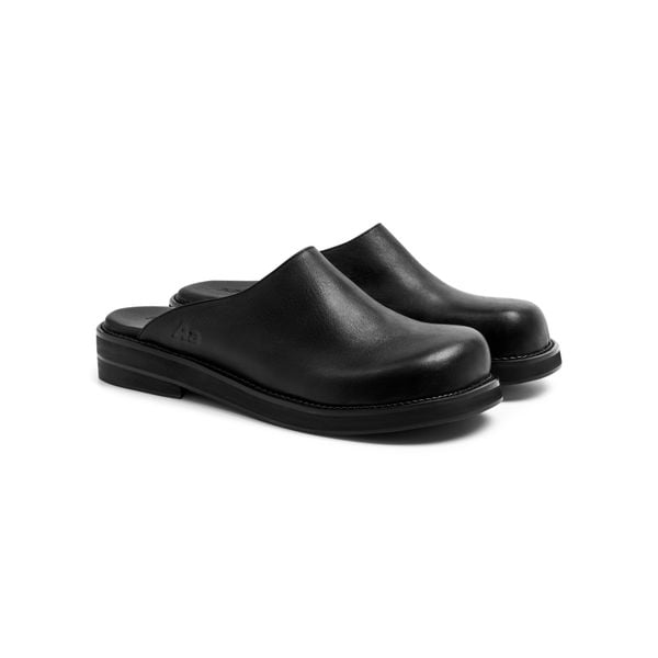  AA CLOG COW LEATHER // BLACK-RED 