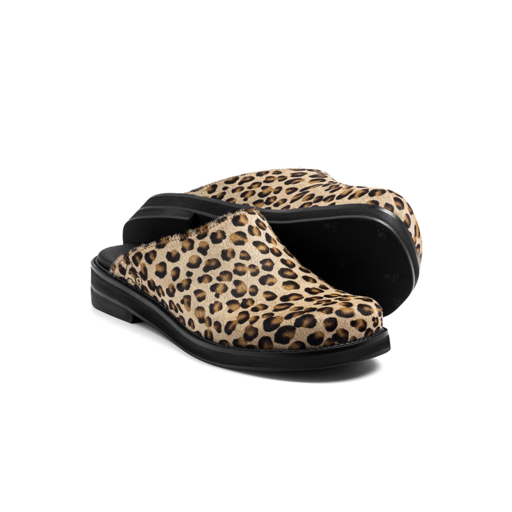  AA CLOG FUR LEATHER // LEOPARD 