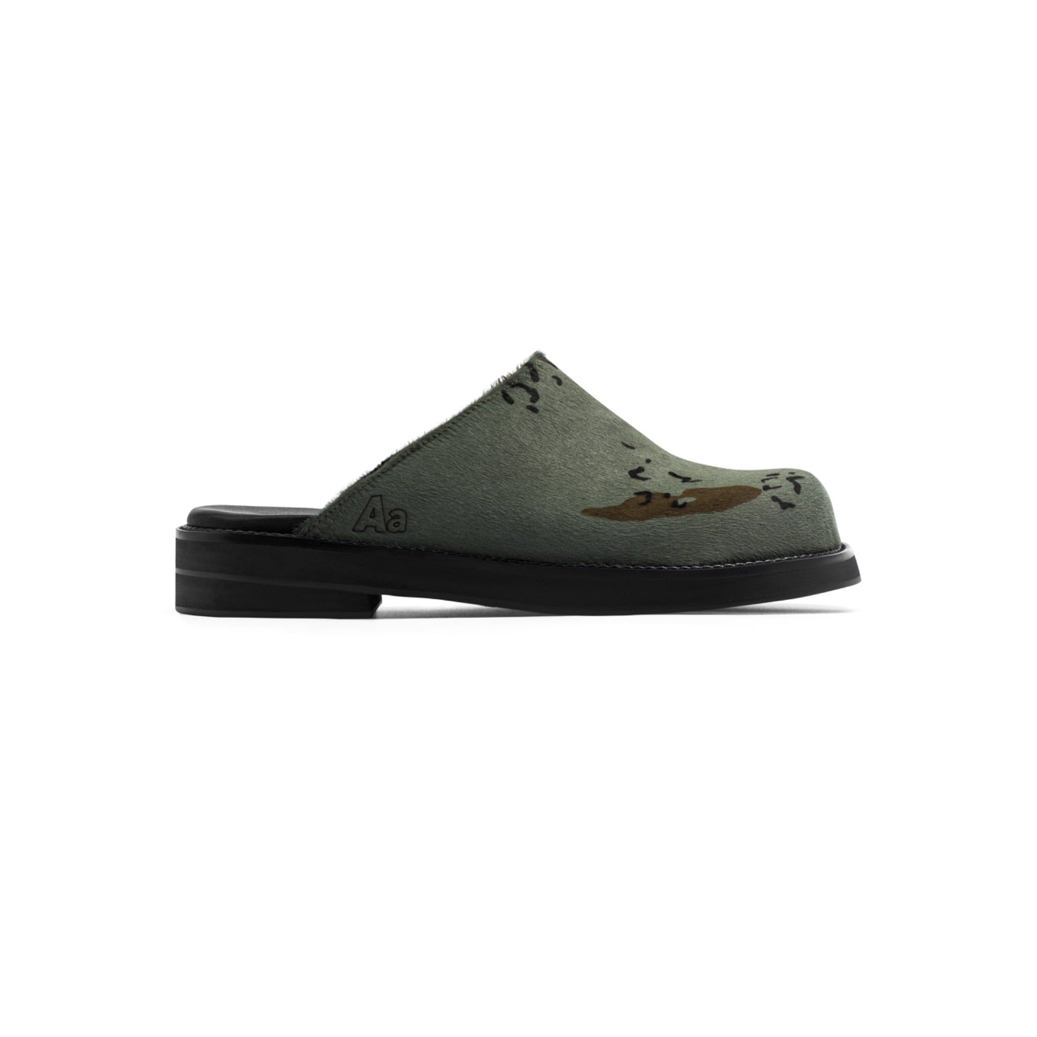  AA CLOG FUR LEATHER // CAMO 