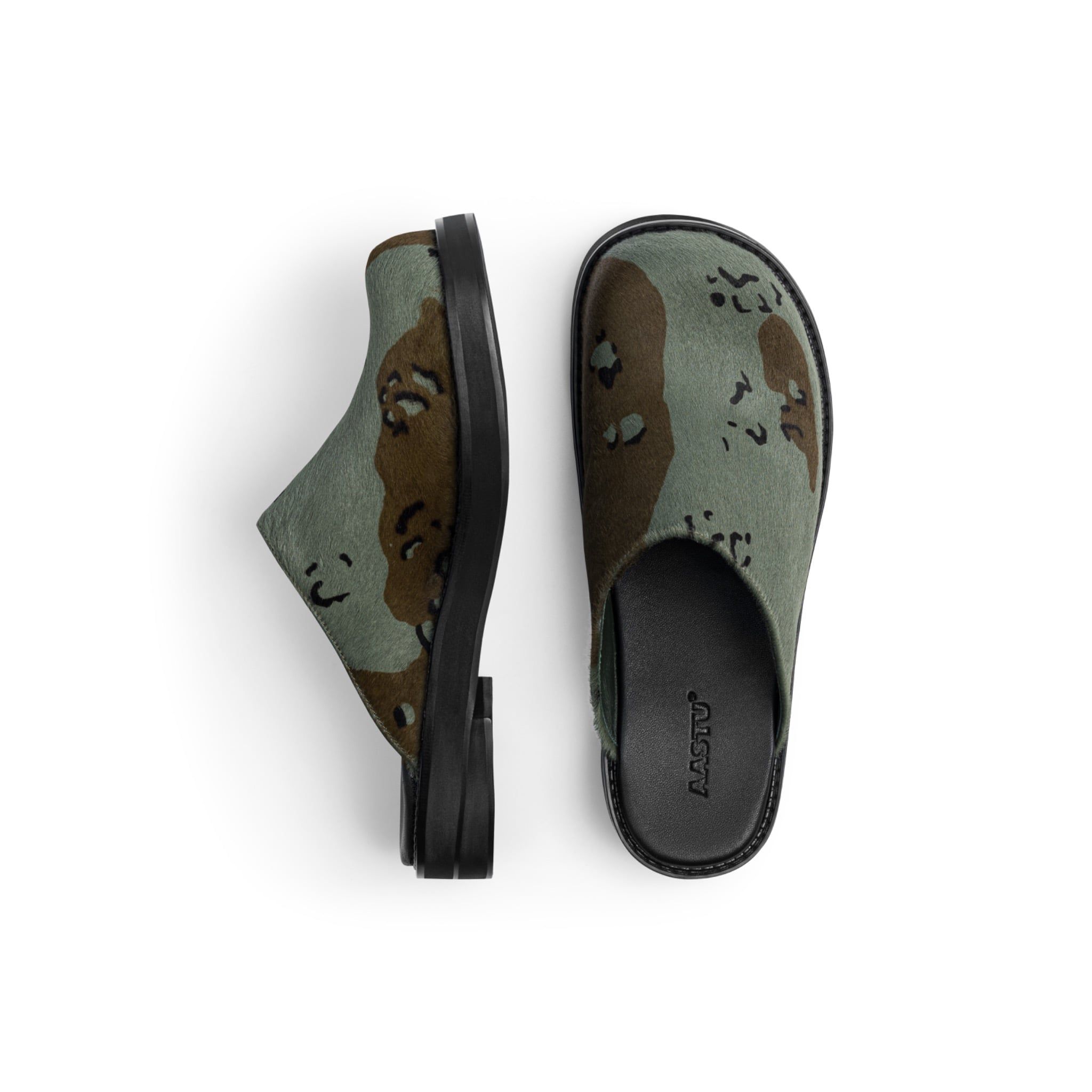 AA CLOG FUR LEATHER // CAMO 