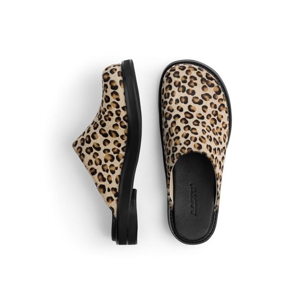  AA CLOG FUR LEATHER // LEOPARD 