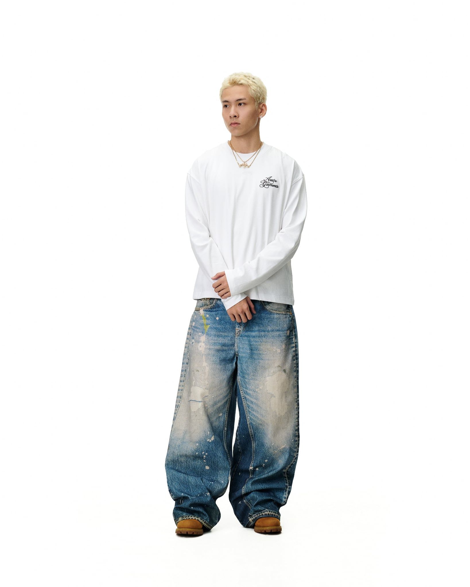  AA PRINTED WASHED JEAN // LIGHT BLUE 
