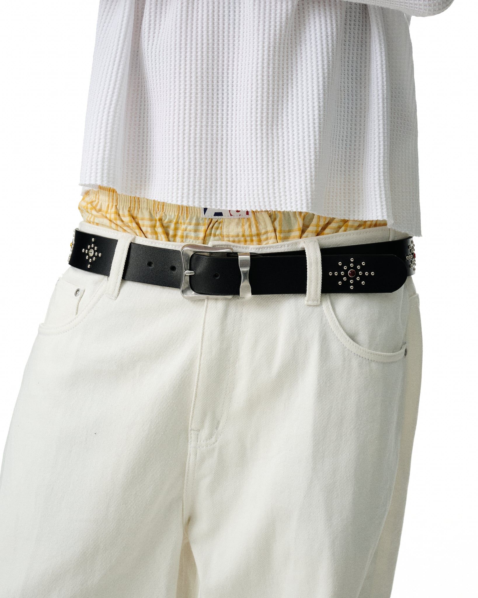  AA RIVET STUDDED LEATHER BELT // BLACK 