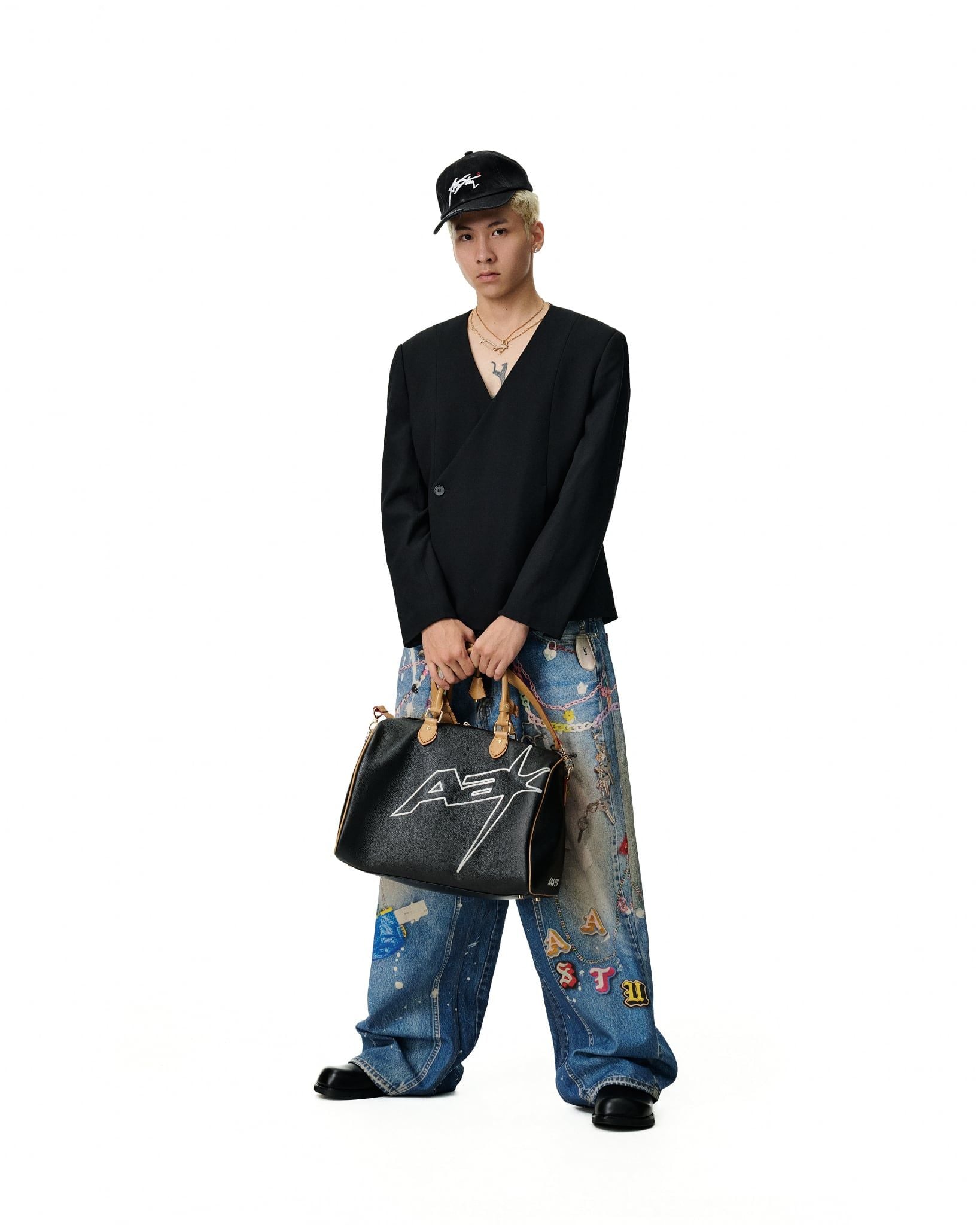  AA COLLARLESS BLAZER 