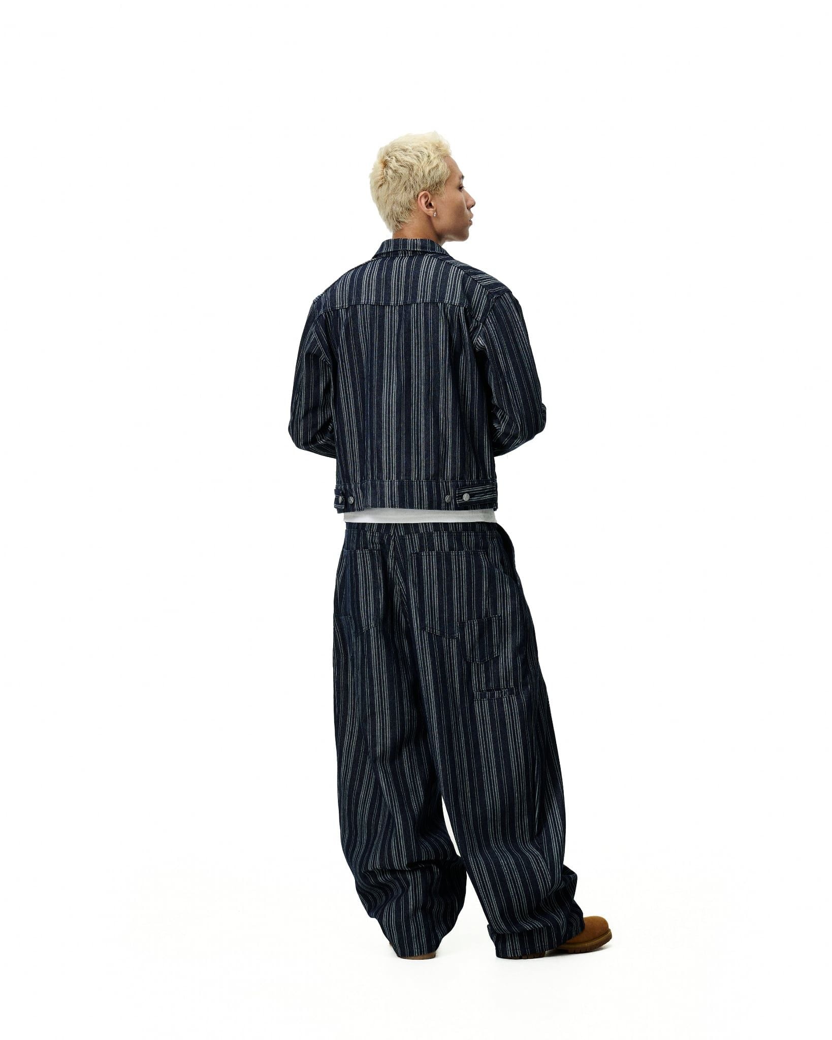 AA PLEATED DENIM PANTS // BLUE STRIPED 