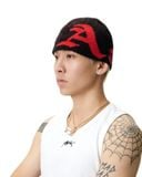  AA LOGO BEANIE // BLACK-RED 