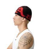  AA LOGO BEANIE // BLACK-RED 