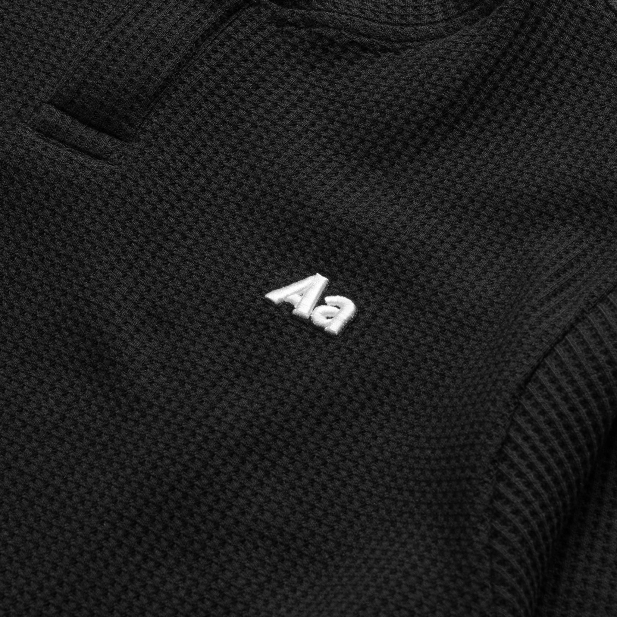  AA WAFFLE LONG SLEEVE // BLACK 