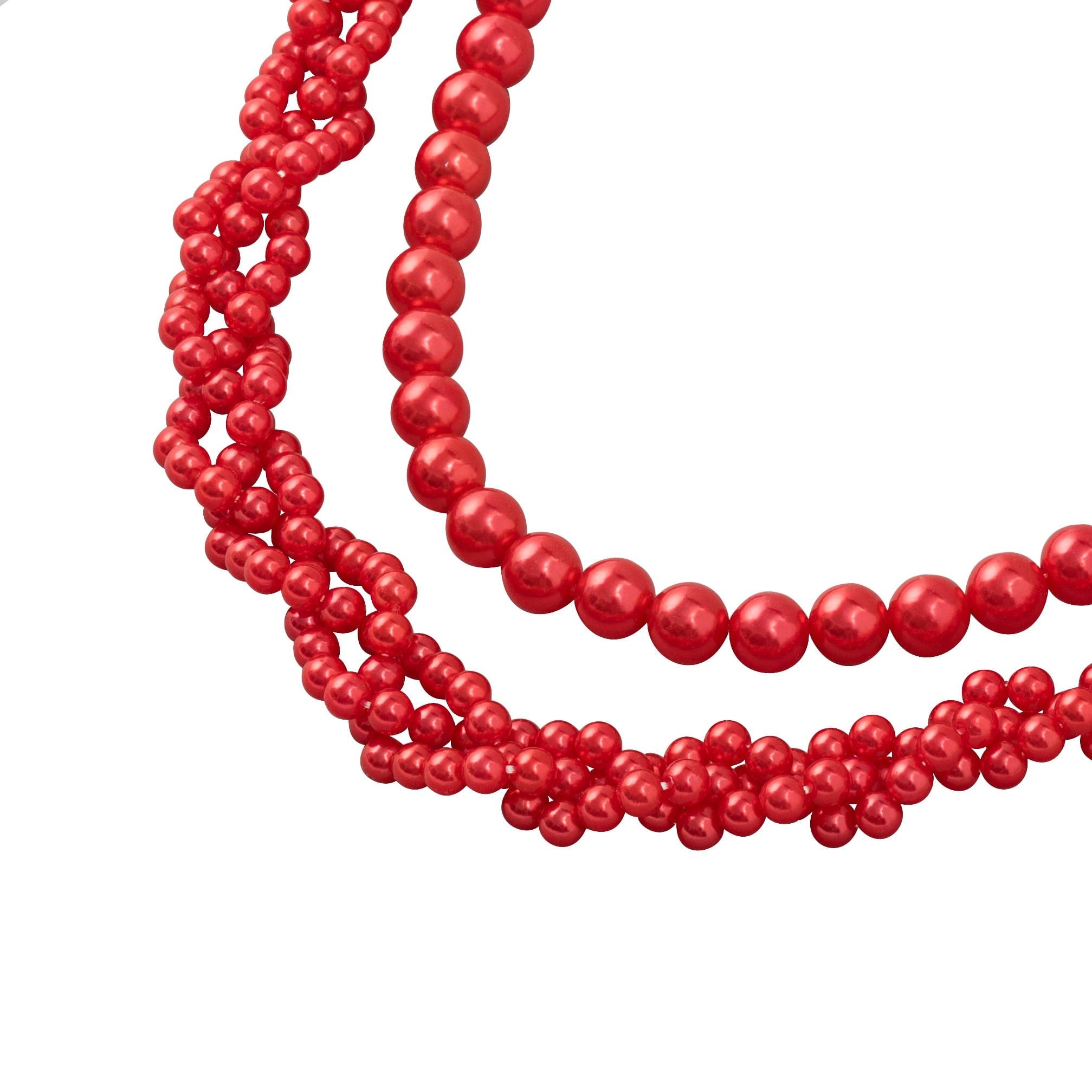  AA PEARL CHAIN RED // LONG 