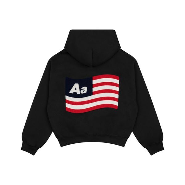 【AASTU】AA FLAG LOGO HOODIE AA FLAG LOGO HOODIE // BLACK – AASTU®
