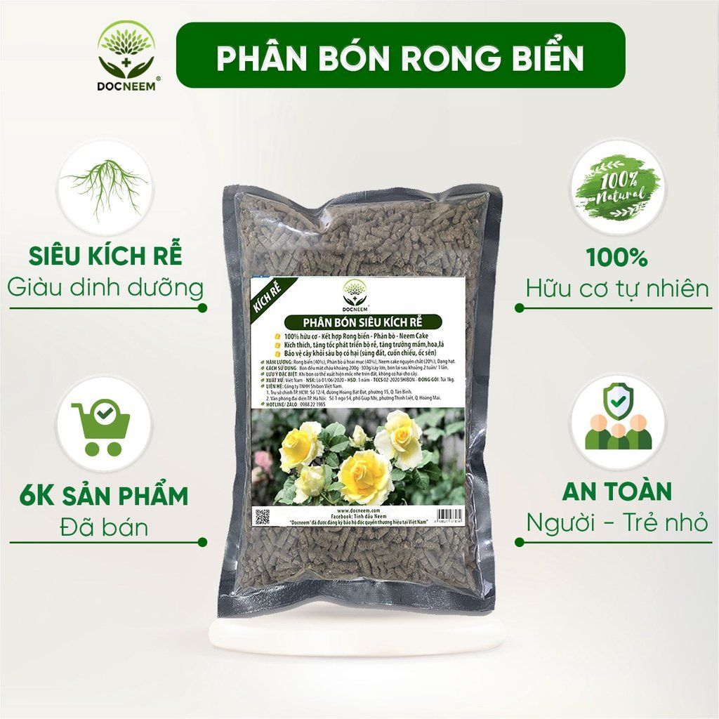  Phân bón hữu cơ rong biển DOCNEEM cho cây cảnh, lan, rau củ 