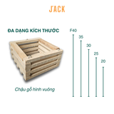  Chậu gỗ vuông trồng lan & cây cảnh cao cấp Jack kèm móc treo 