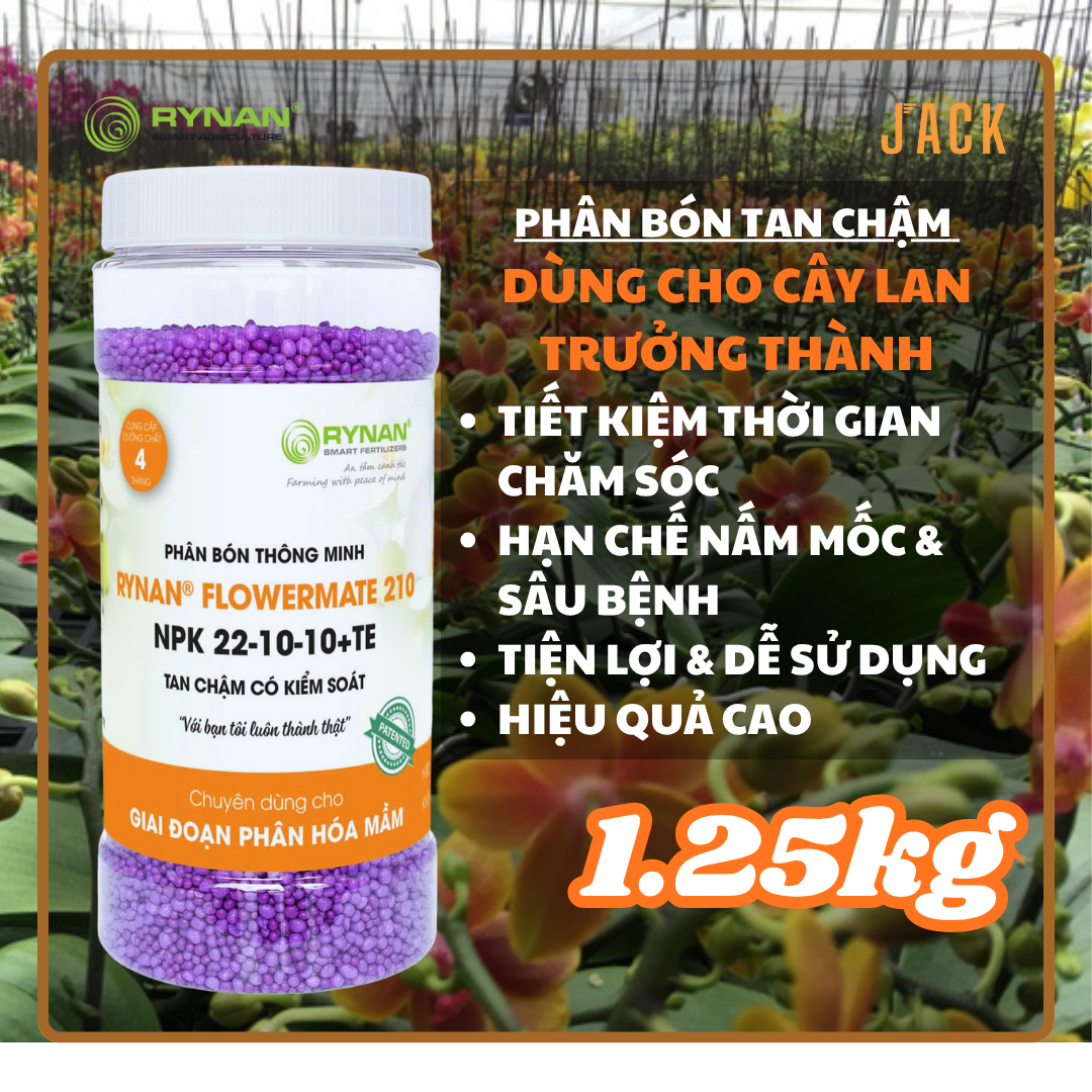  Phân bón tan chậm hoa lan và cây cảnh RYNAN 22-10-10 1.25kg 