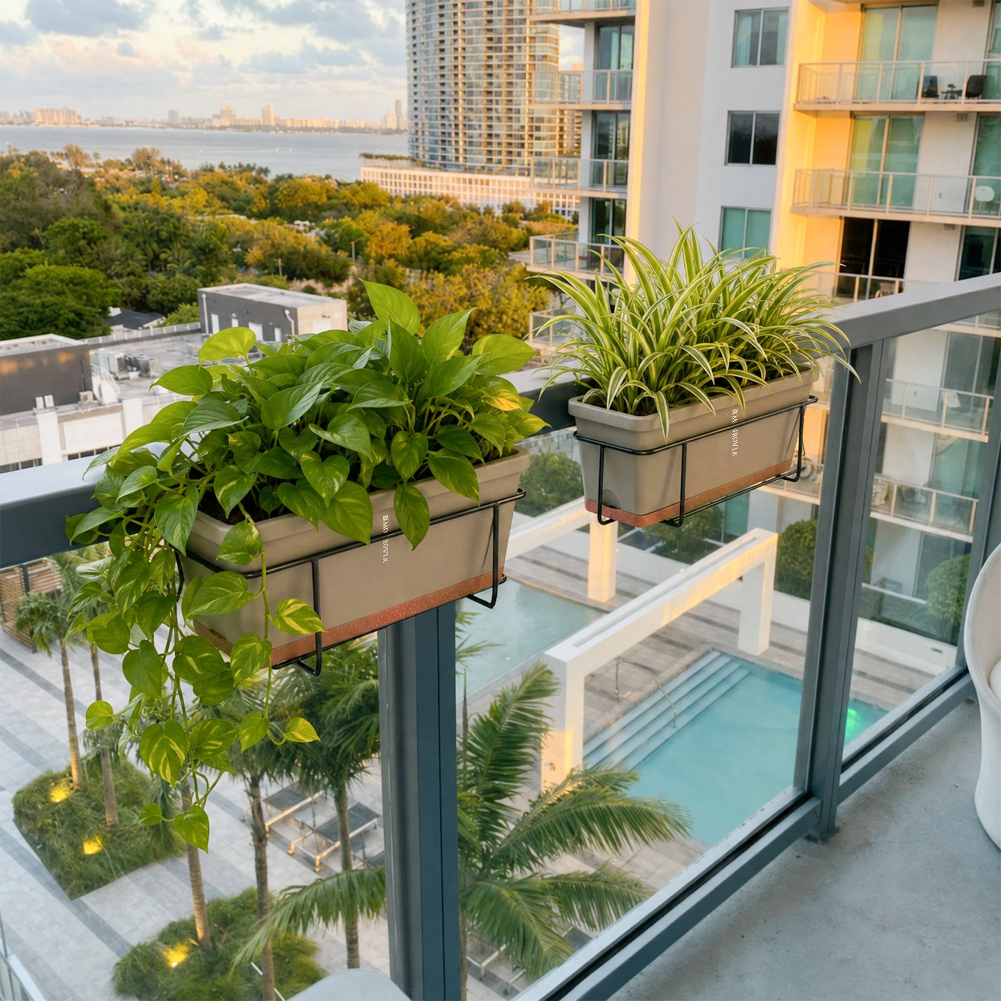  Bộ Chậu Chữ Nhật Monrovia — Chậu Nhựa PP Cao Cấp Trồng Cây Ban Công, Cửa Sổ 