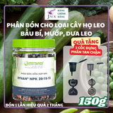  Phân bón tan chậm Rynan NPK 20-15-15 – Dinh dưỡng cân đối cho cây họ leo bầu bí, mướp, dưa leo 