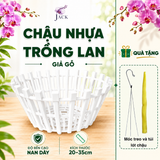  Combo 5 Chậu Nhựa Trồng Lan Giả Gỗ — 5 Kích Thước, 2 Màu, Bền Nhẹ 