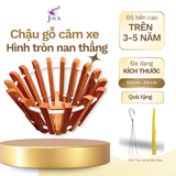  Chậu gỗ căm xe trồng lan Jack hình tròn nang thẳng  cao cấp 