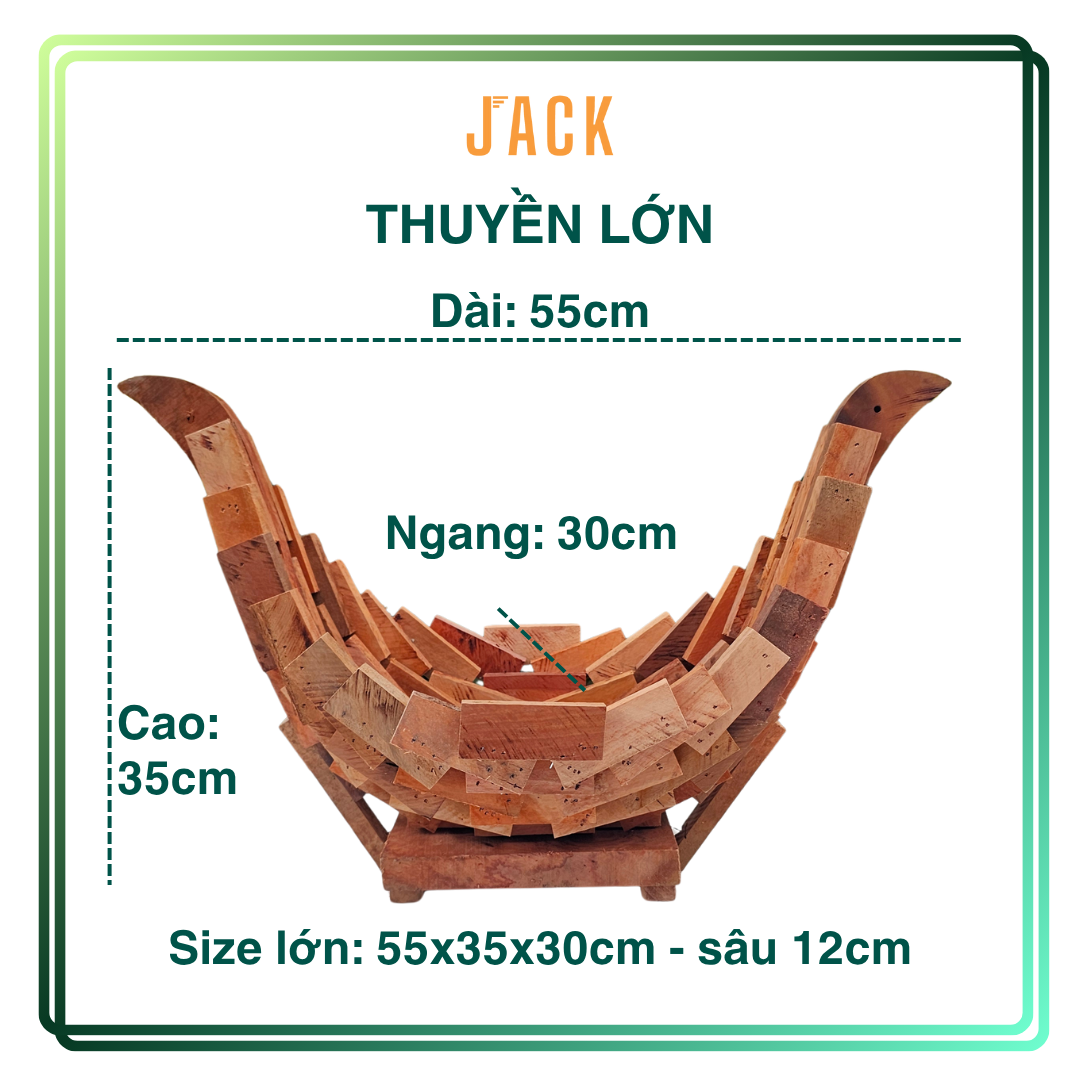  Chậu gỗ thuyền trồng lan và cây cảnh Jack thiết kế cao cấp 
