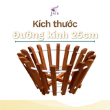  Chậu gỗ căm xe trồng lan Jack hình tròn nang thẳng  cao cấp 