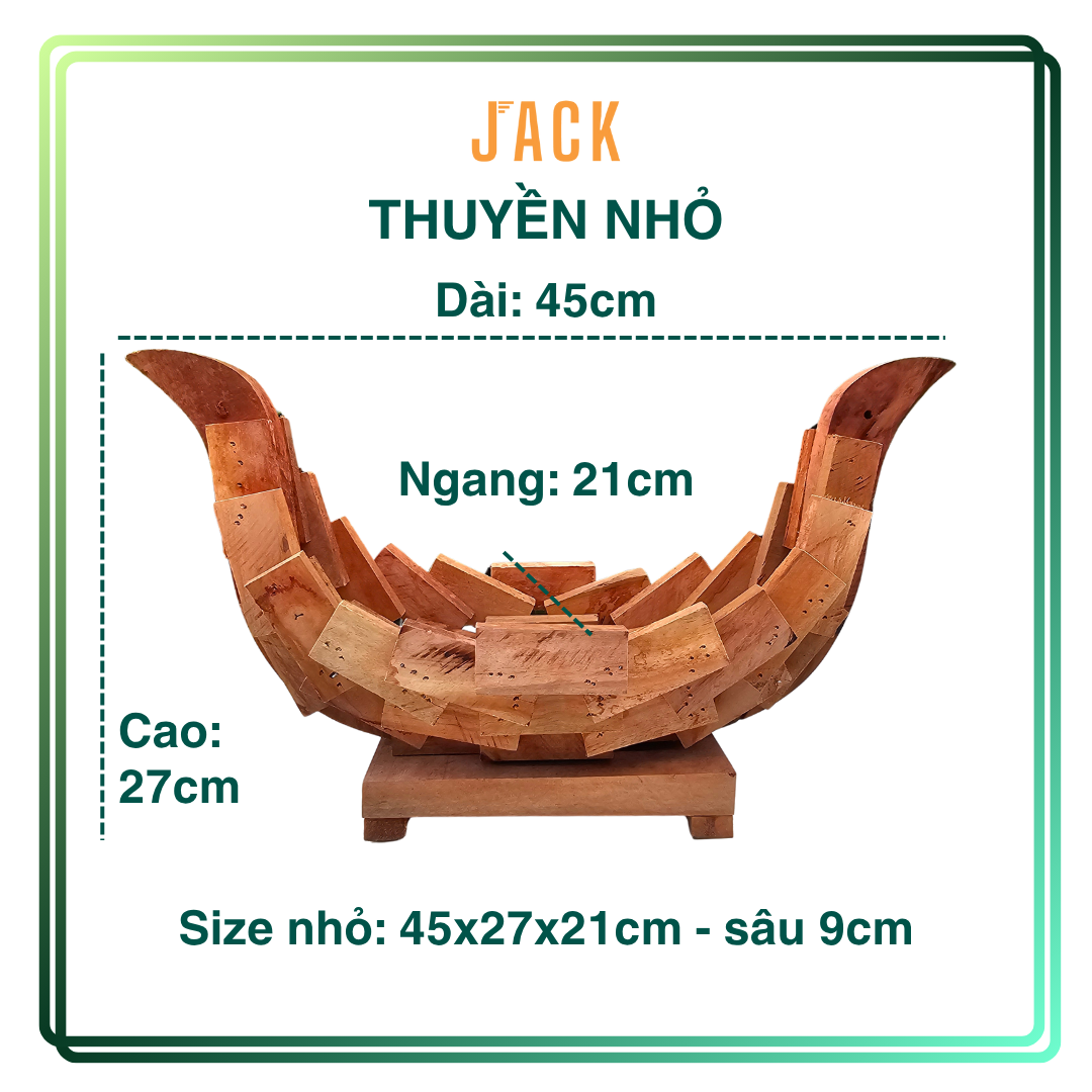  Chậu gỗ thuyền trồng lan và cây cảnh Jack thiết kế cao cấp 