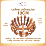  Chậu Gỗ Trồng Lan Nan Tăng Cường Hình Quả Bí và Hoa Sen - Chất Liệu Gỗ Nhãn 
