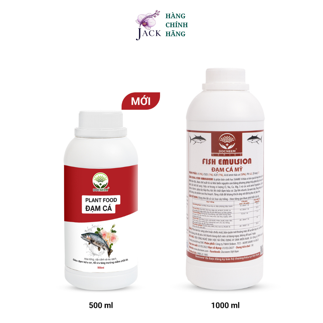  Phân bón đạm cá Fish Emulsion DOCNEEM – Dưỡng lá xanh dày & cây lớn nhanh 