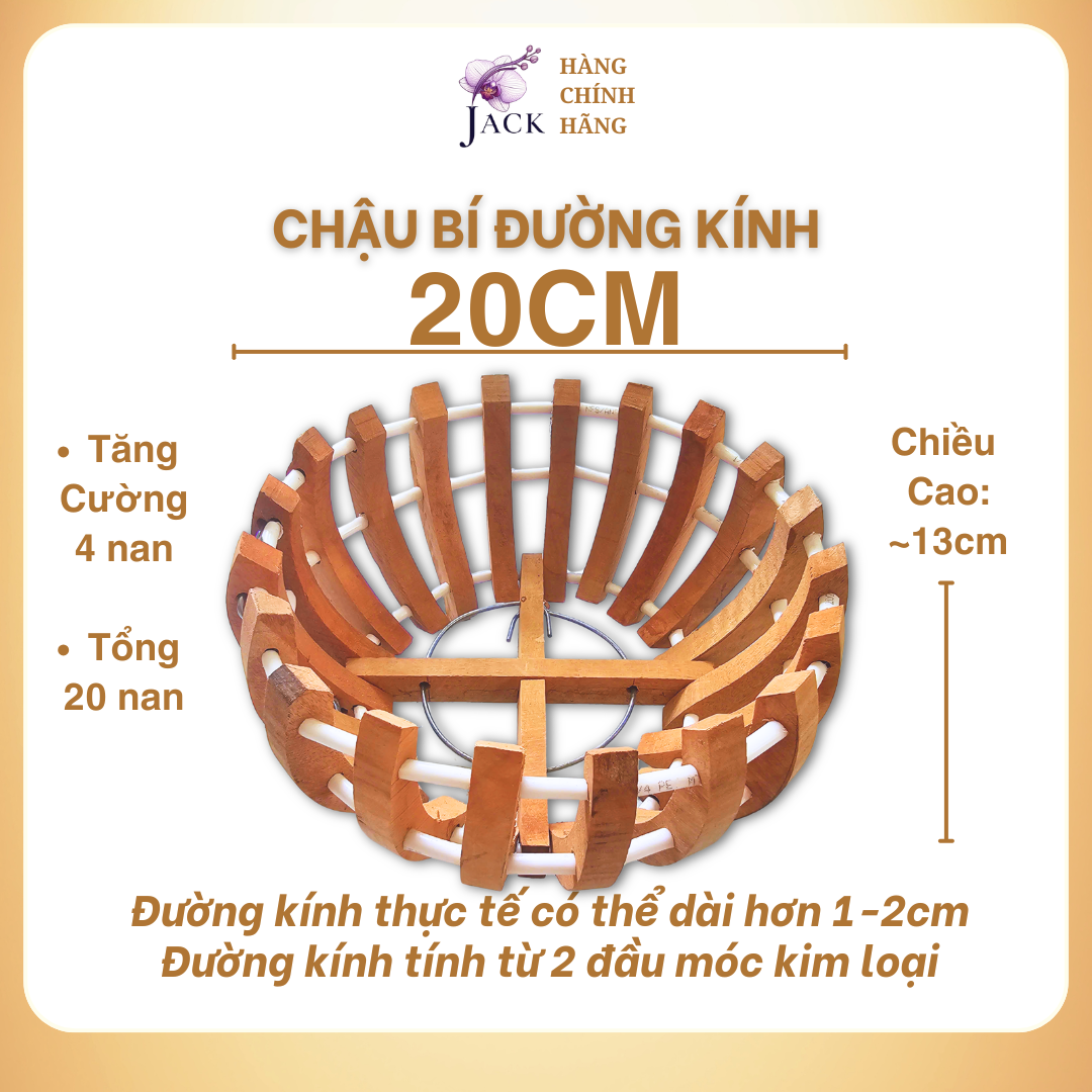  Chậu Gỗ Trồng Lan Nan Tăng Cường Hình Quả Bí và Hoa Sen - Chất Liệu Gỗ Nhãn 