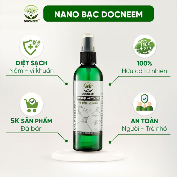  Nano bạc DOCNEEM phòng trị nấm, vi khuẩn hoa lan và hoa hồng 