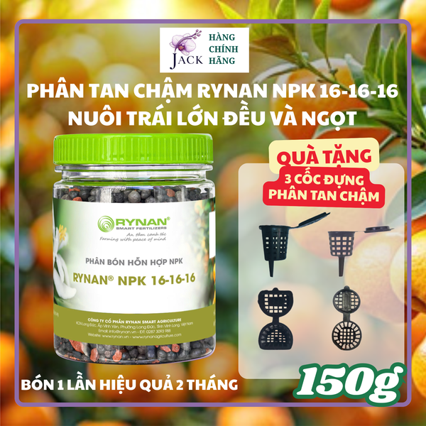  Phân bón tan chậm Rynan NPK 16-16-16 – Dinh dưỡng cân bằng, dùng cho cây có múi 