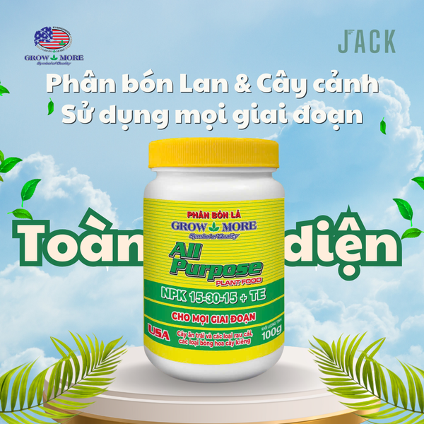  Phân bón lan, cây cảnh dùng mọi giai đoạn Grow More 15-30-15 