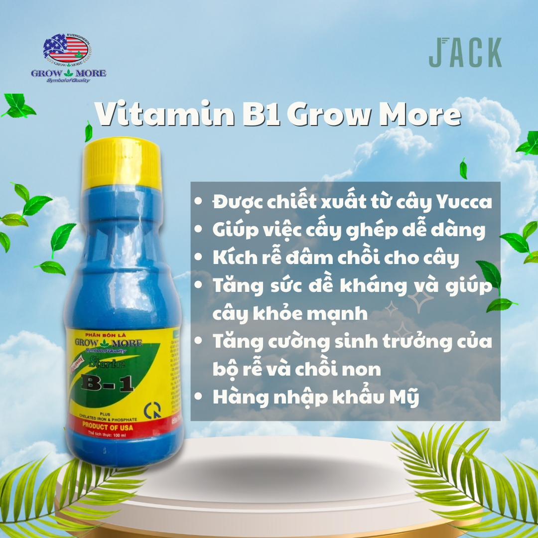  Phân bón lá đa vi lượng Vitamin B1 Grow More Mỹ 