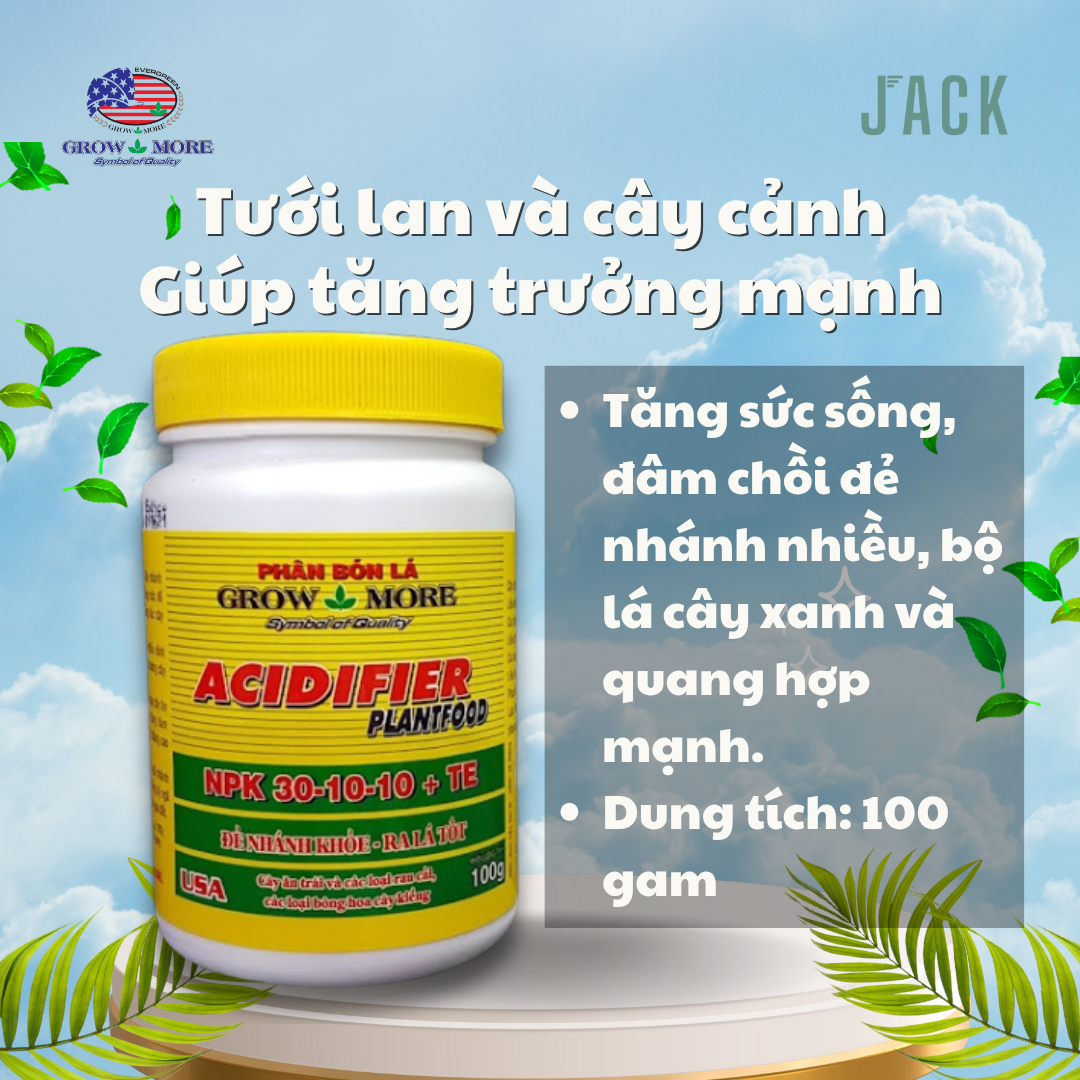  Thùng 100 Chai Phân bón Grow more 30-10-10 100g Nhập Khẩu Mỹ 