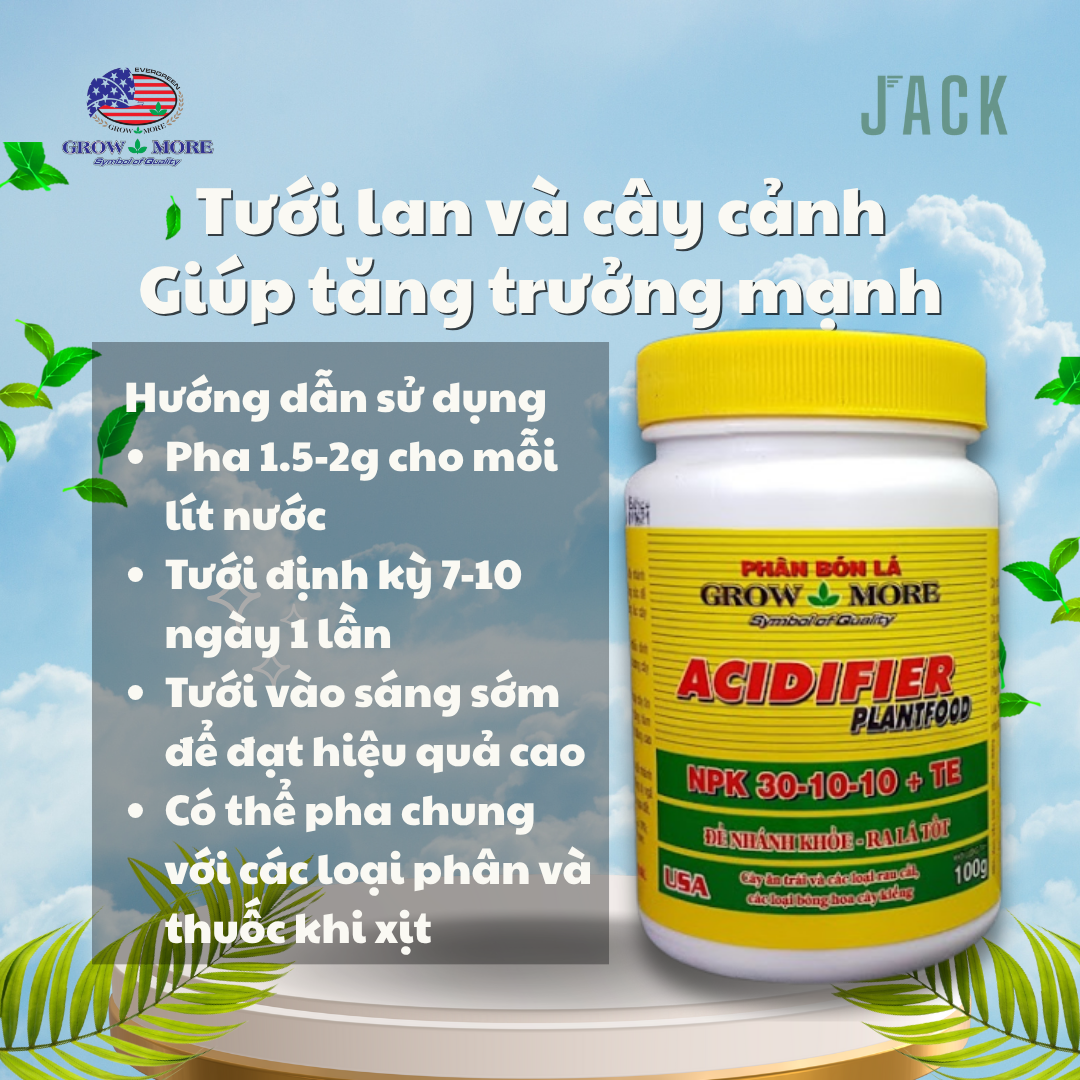  Phân bón cho lan và cây cảnh phát triển Grow More 30-10-10 