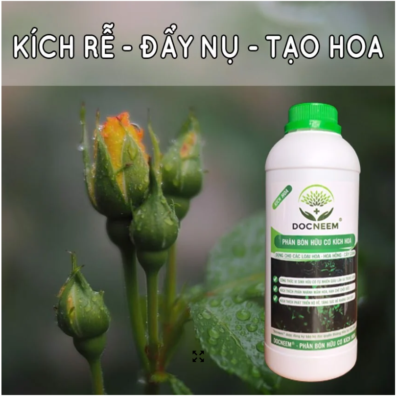  Phân bón hữu cơ kích hoa DOCNEEM – Bật nụ nhanh cho hoa hồng, hoa lan, cây cảnh làm vườn 