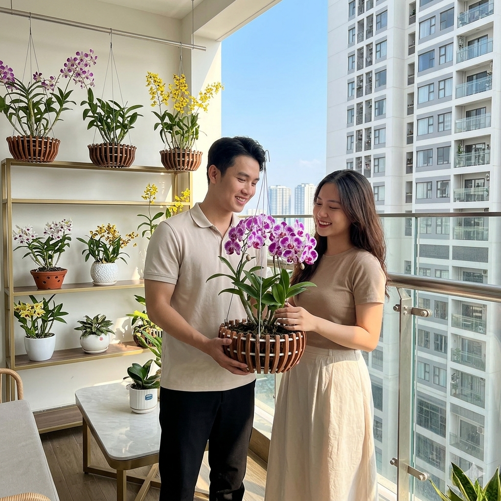  Chậu Gỗ Hình Quả Bí và Hoa Sen Tuyệt Đẹp Trồng Lan, Cây Cảnh 