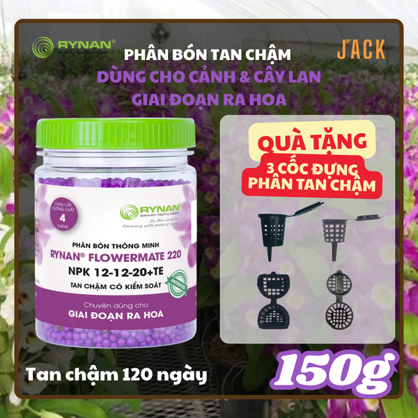  Phân bón tan chậm kích hoa và dưỡng hoa RYNAN 12-12-20 150g 