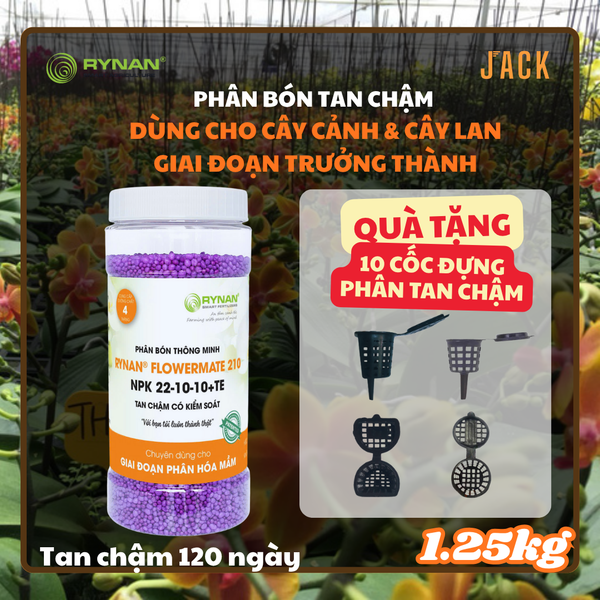  Phân bón tan chậm hoa lan và cây cảnh RYNAN 22-10-10 1.25kg 