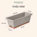  Bộ Chậu Chữ Nhật Monrovia — Chậu Nhựa PP Cao Cấp Trồng Cây Ban Công, Cửa Sổ 