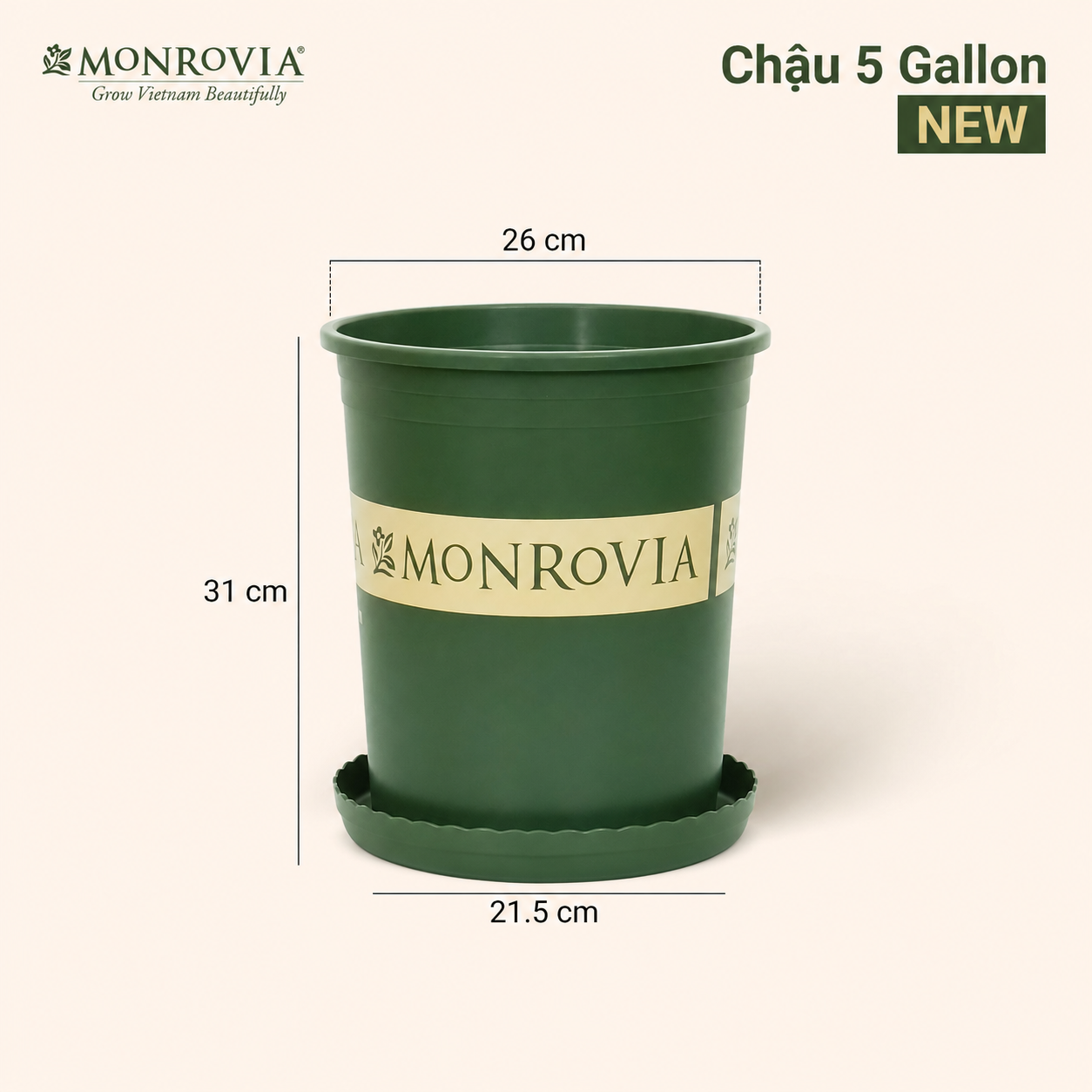  Chậu nhựa trồng cây MONROVIA Size Lớn – Chuẩn Châu Âu, bền đẹp, đa năng để ban công & sân vườn 