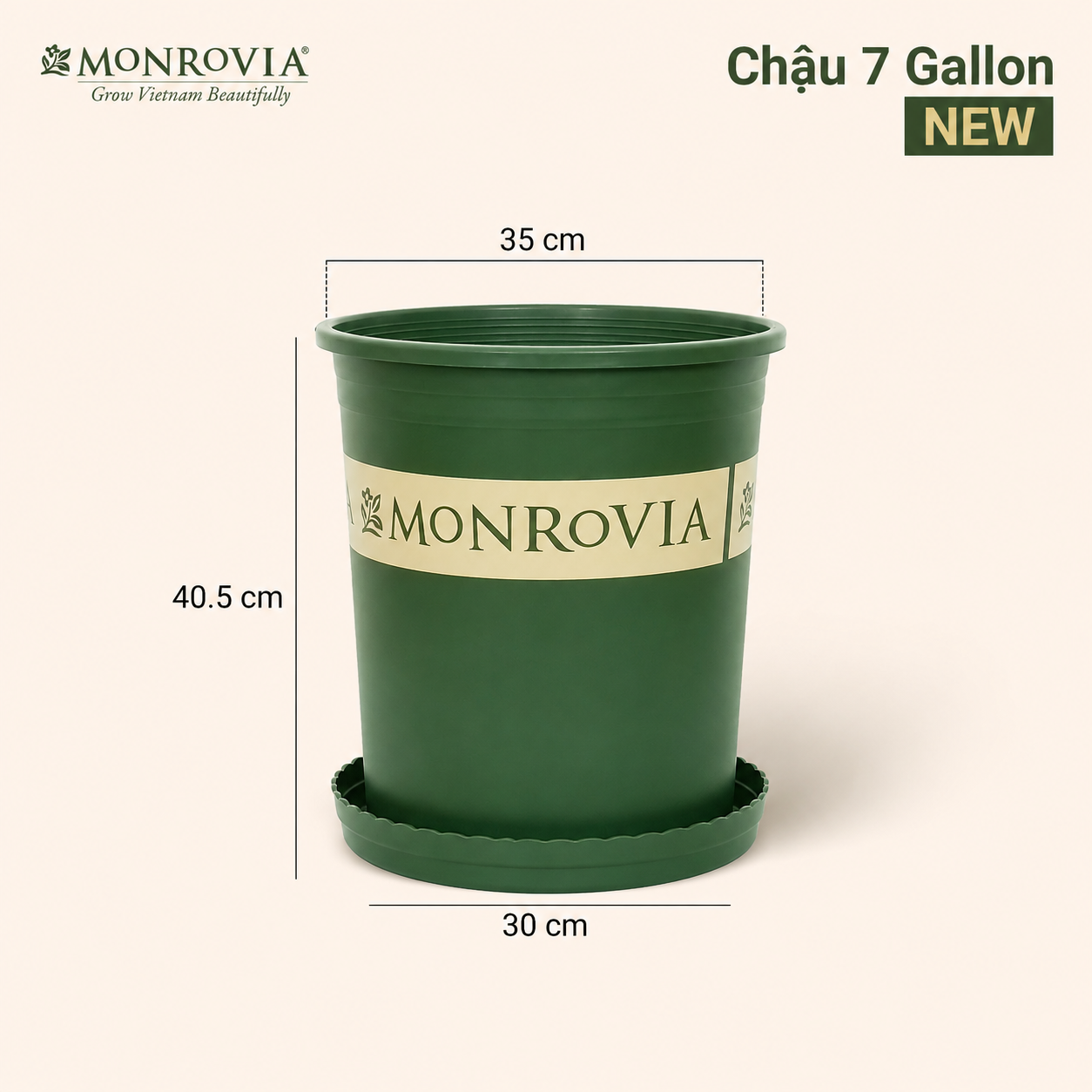  Chậu nhựa trồng cây MONROVIA Size Lớn – Chuẩn Châu Âu, bền đẹp, đa năng để ban công & sân vườn 