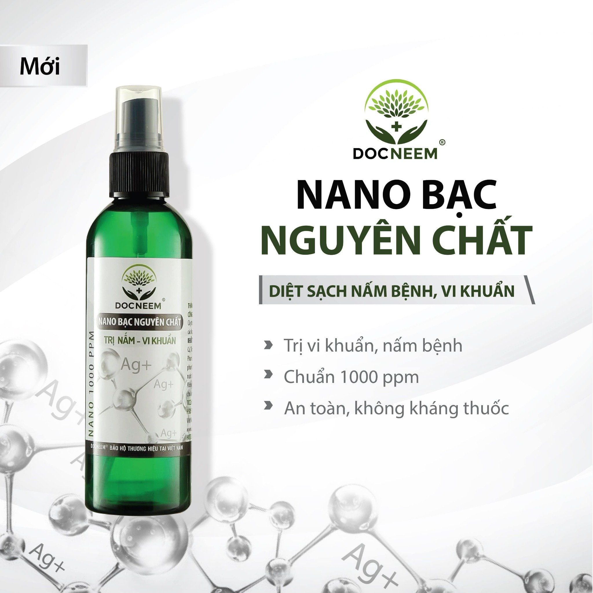  Nano bạc DOCNEEM phòng trị nấm, vi khuẩn hoa lan và hoa hồng 