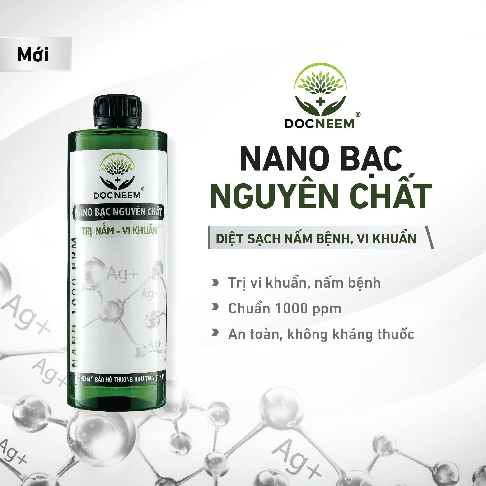  Nano bạc DOCNEEM phòng trị nấm, vi khuẩn hoa lan và hoa hồng 