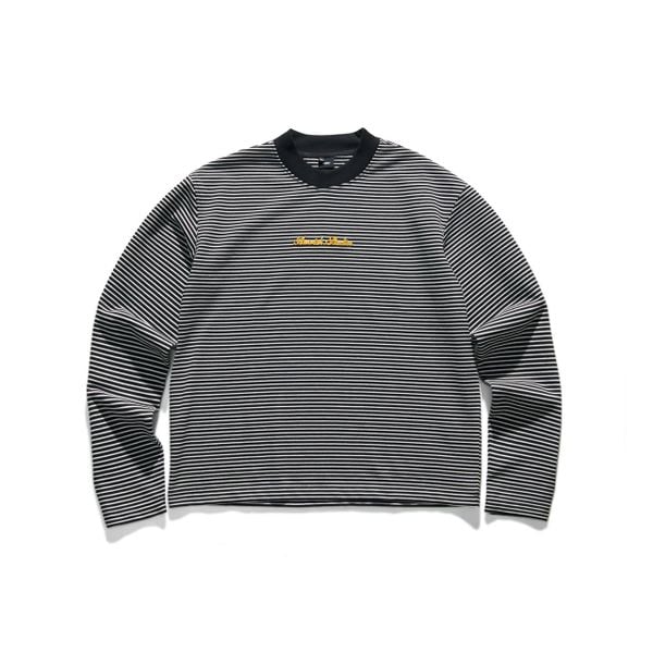  BASIC STRIPED LONGSLEEVE TSHIRT - BLACK 