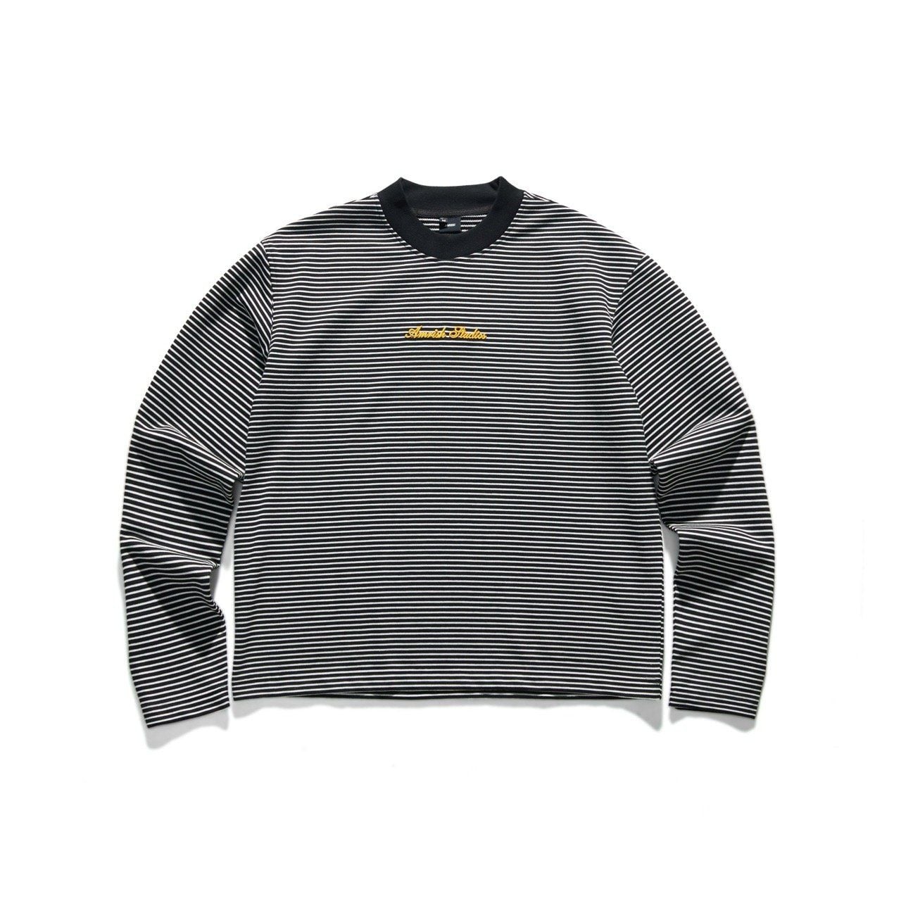  BASIC STRIPED LONGSLEEVE TSHIRT - BLACK 