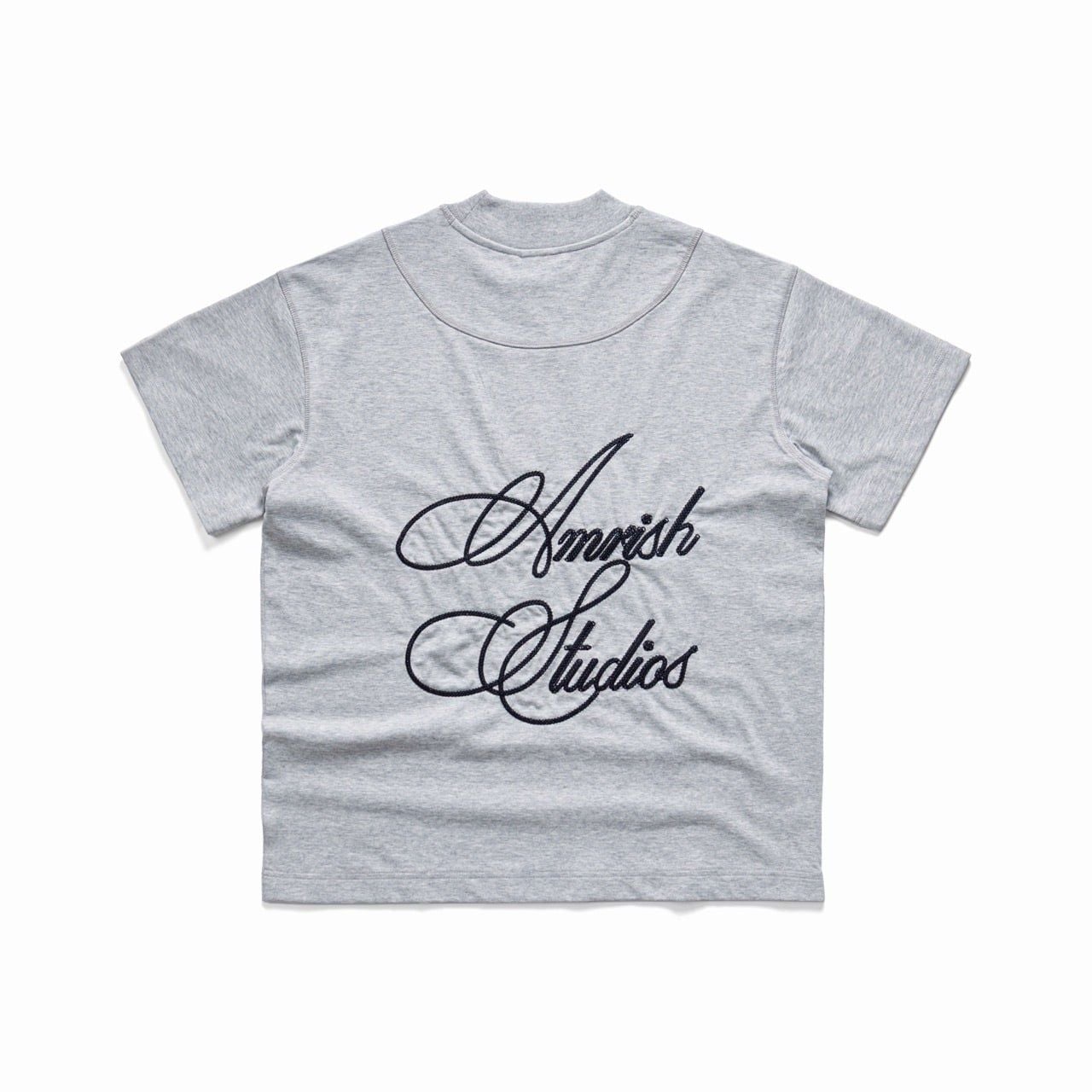  CHAIN STITCH EMBROIDERY TSHIRT  - GREY 