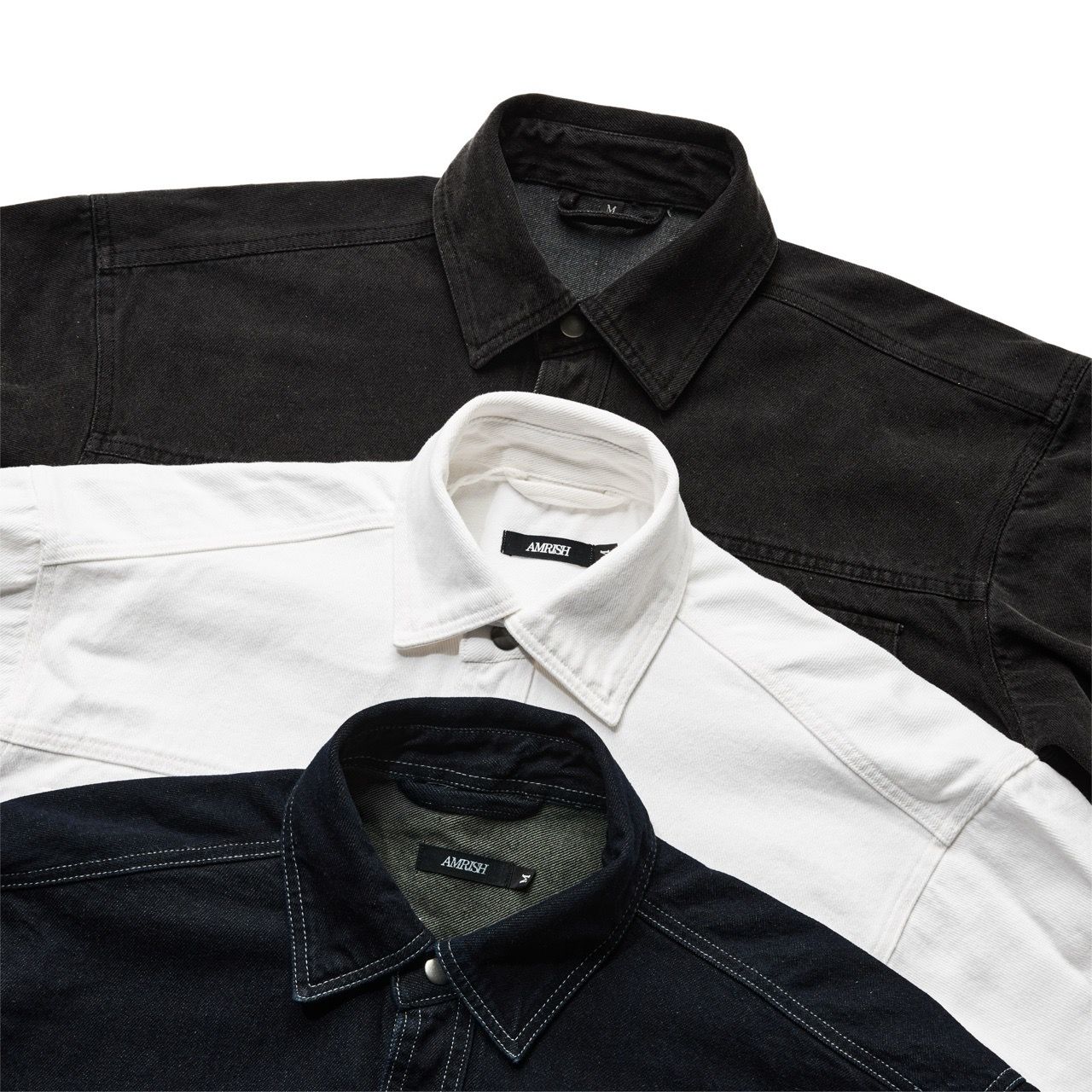  REGULAR DENIM SS SHIRT - OFF WHITE 